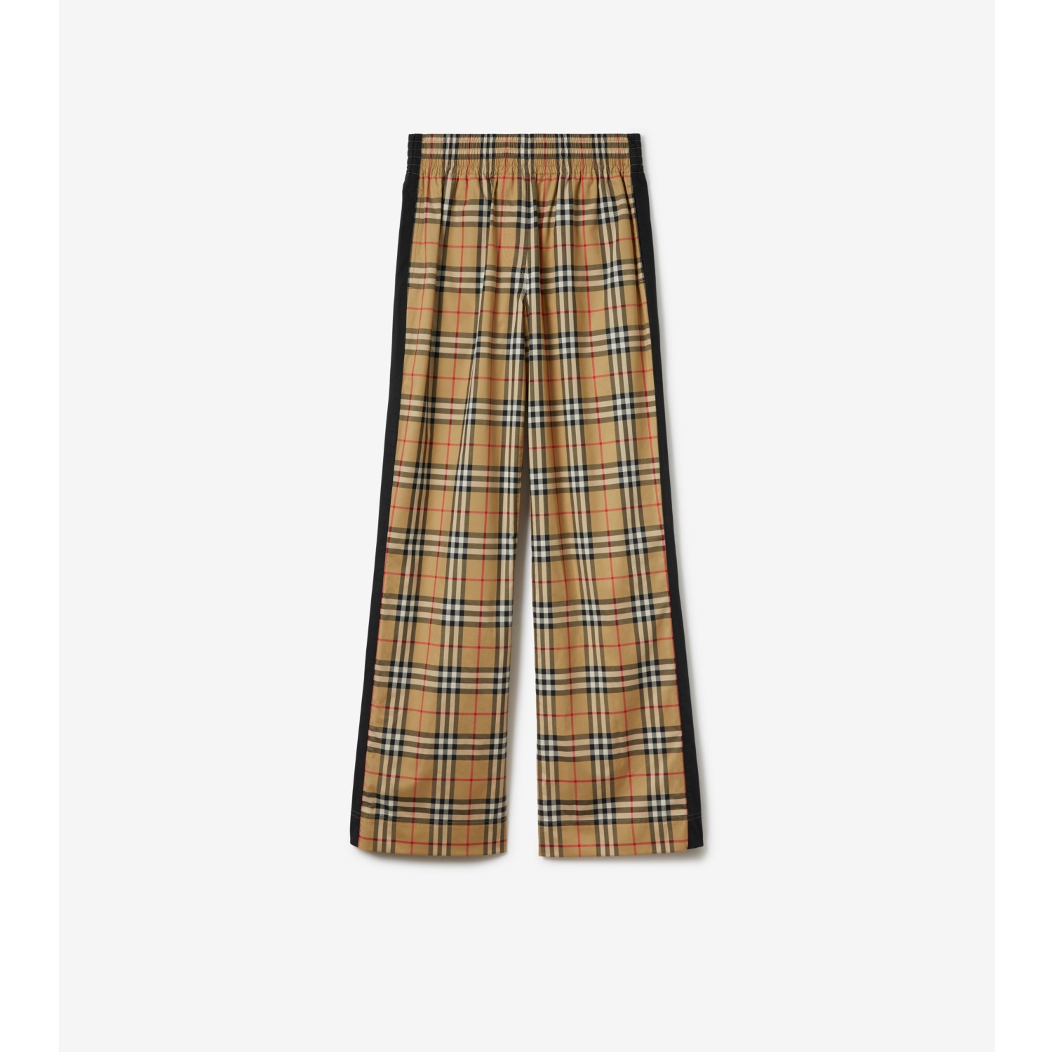 チェック ストレッチコットン トラウザー (アーカイブベージュ) - ウィメンズ, コットン | Burberry®公式サイト