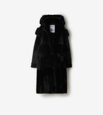 Burberry black clearance shearling coat