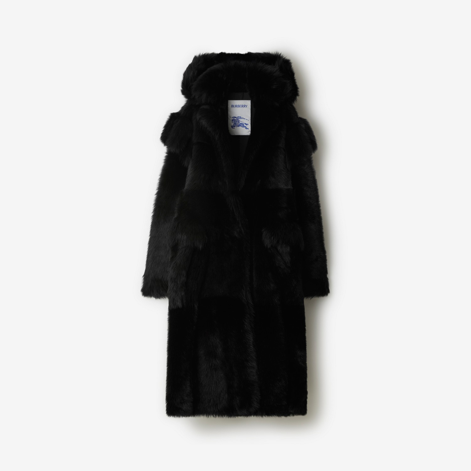 Abrigo en borrego con capucha (Negro) - Hombre | Burberry® oficial