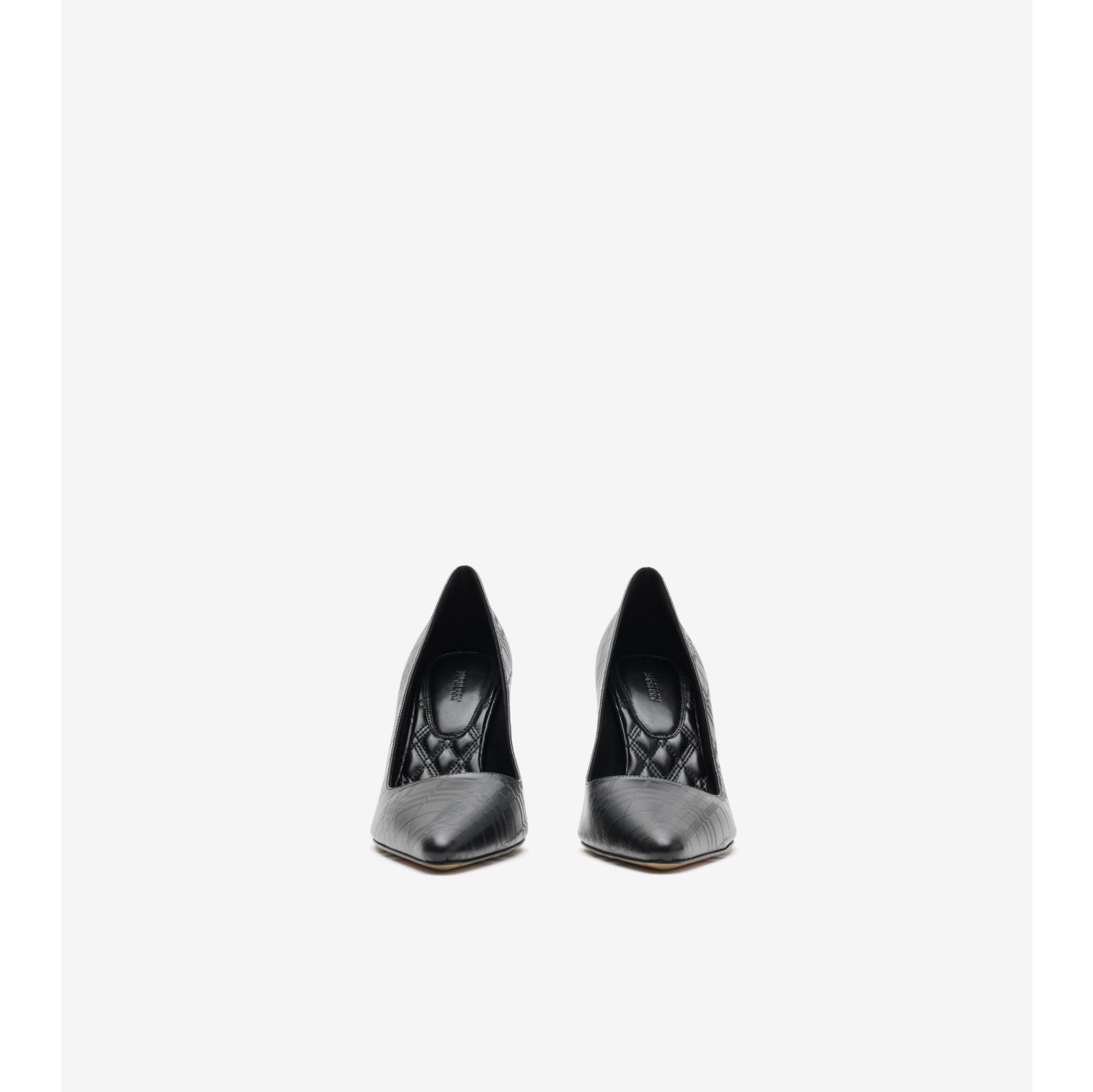 Check Leather Dame High Pumps