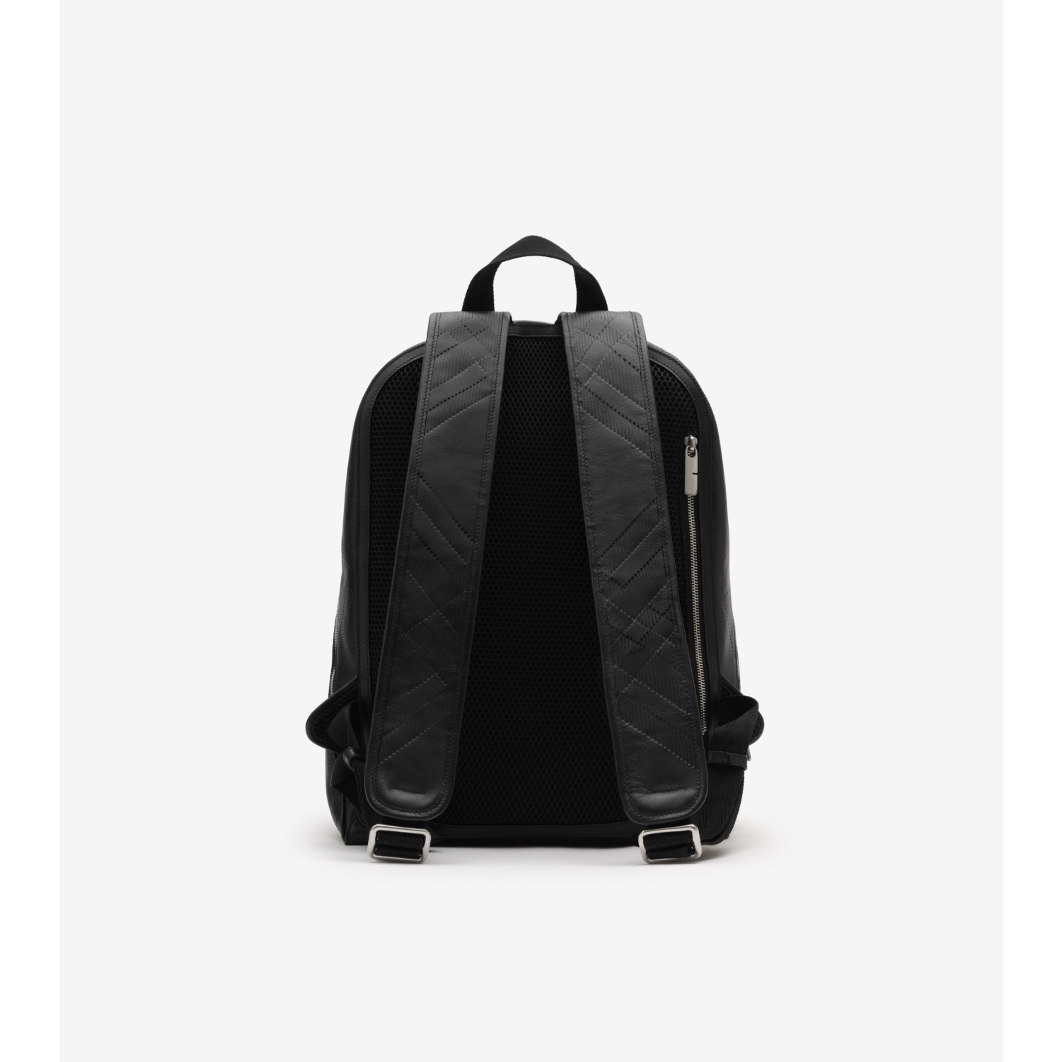 Embossed Check Backpack in Black - Men, Leather | Burberry® Official