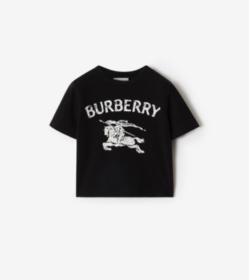 Knight Stretch Cotton T-shirt in Black | Burberry® Official
