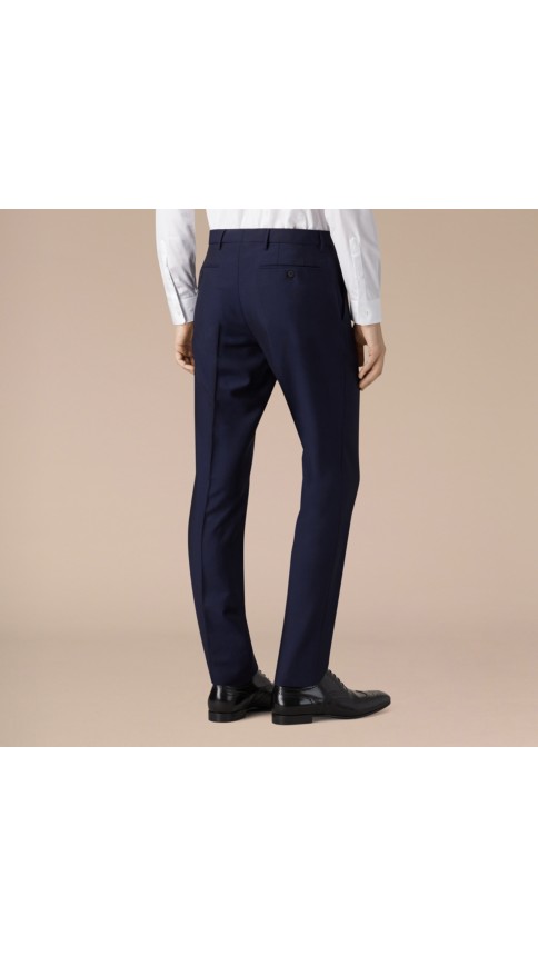 Slim Fit Wool Mohair Trousers Royal Navy | Burberry