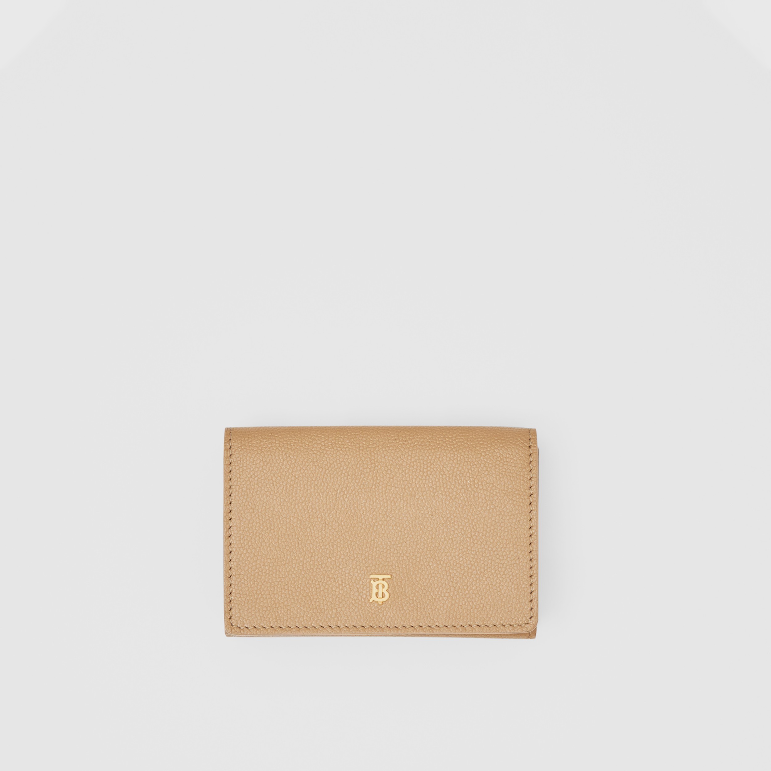 Small Grainy Leather Folding Wallet in Archive Beige - Women | Burberry