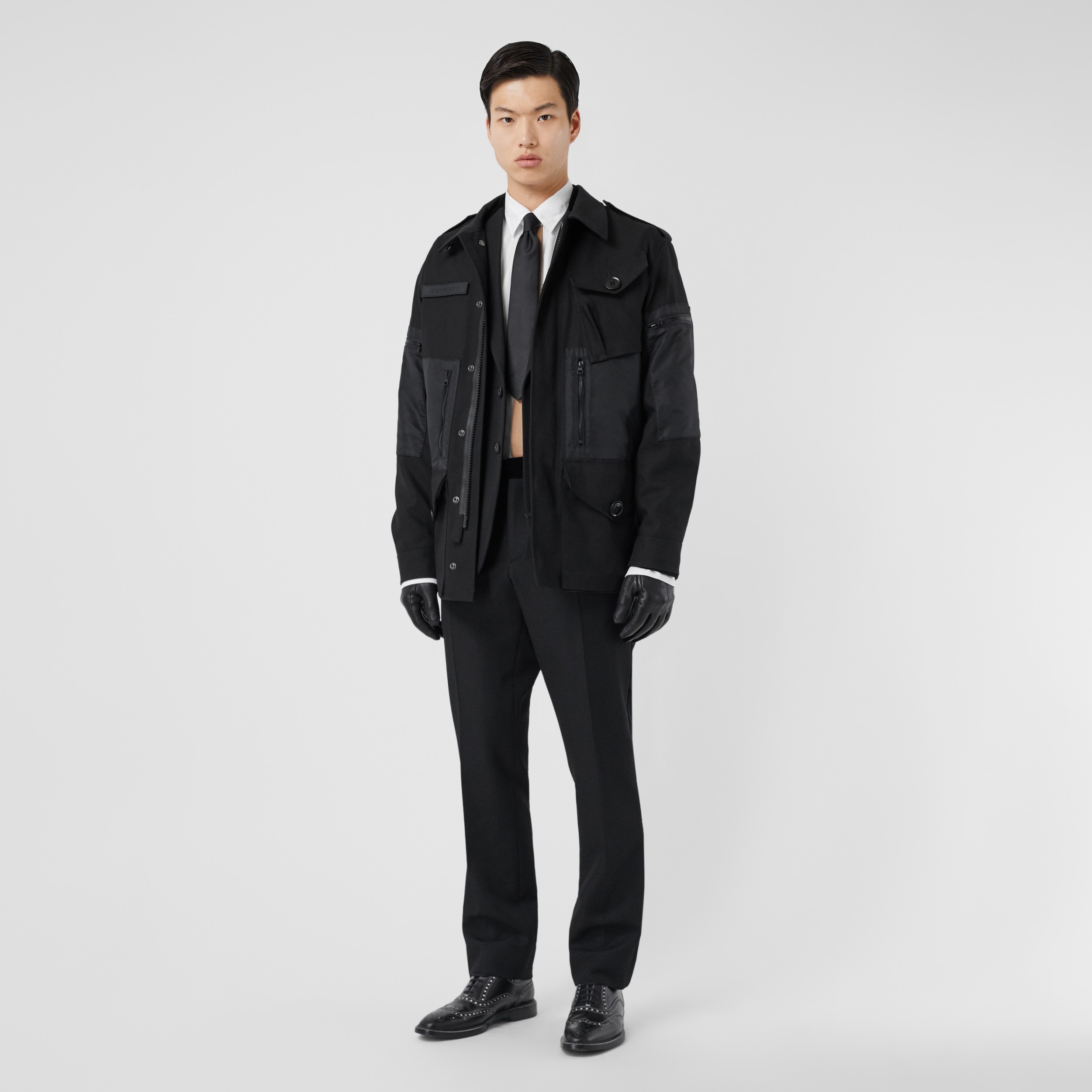 Cotton Gabardine Field Jacket in Black Men Burberry United Kingdom