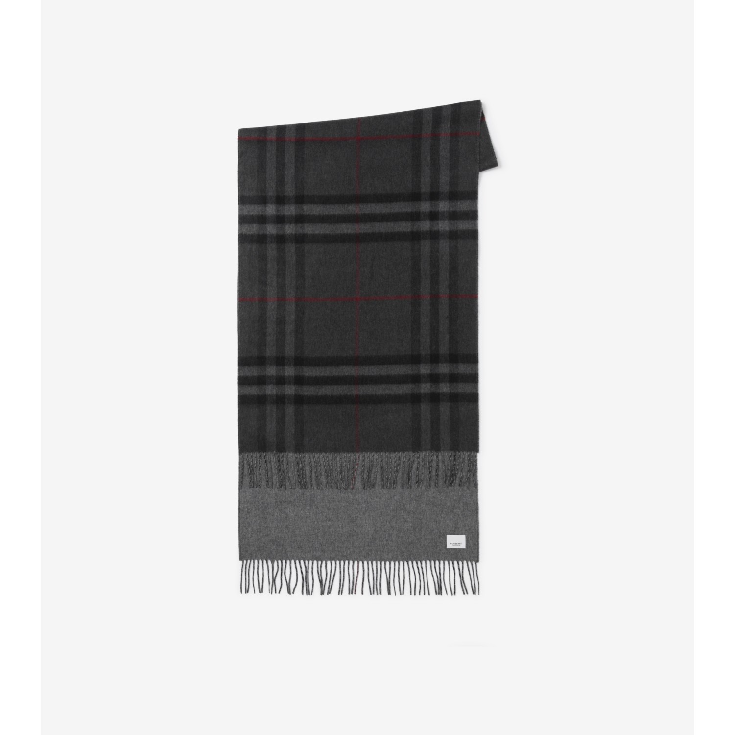 Burberry Check Cashmere Reversible Scarf, Black