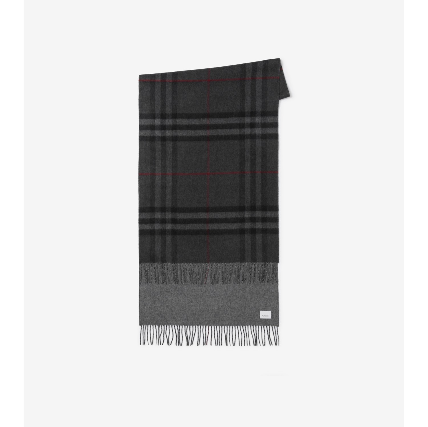 Check Cashmere Reversible Scarf in Black