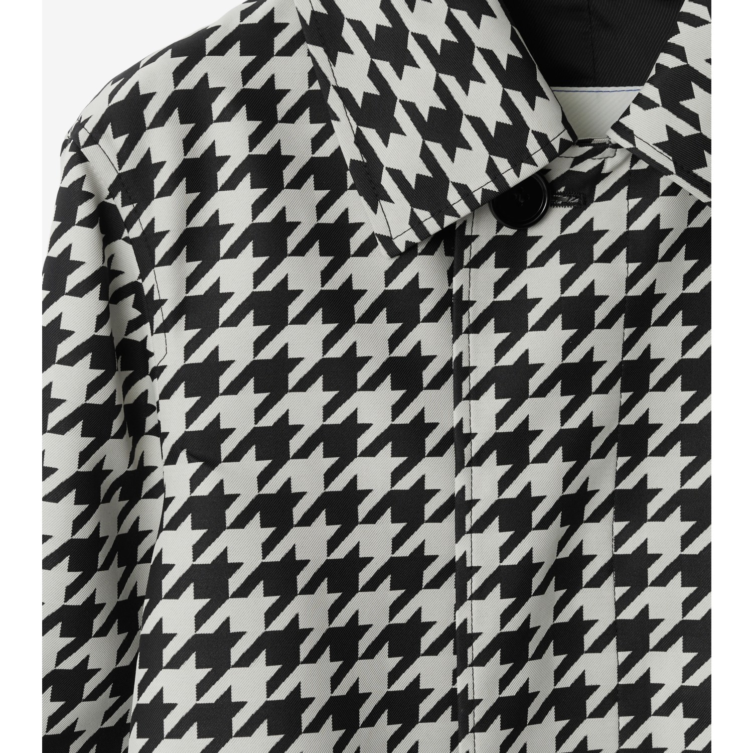 Long Houndstooth Car Coat in Black - Women, Technical | Burberry® Official