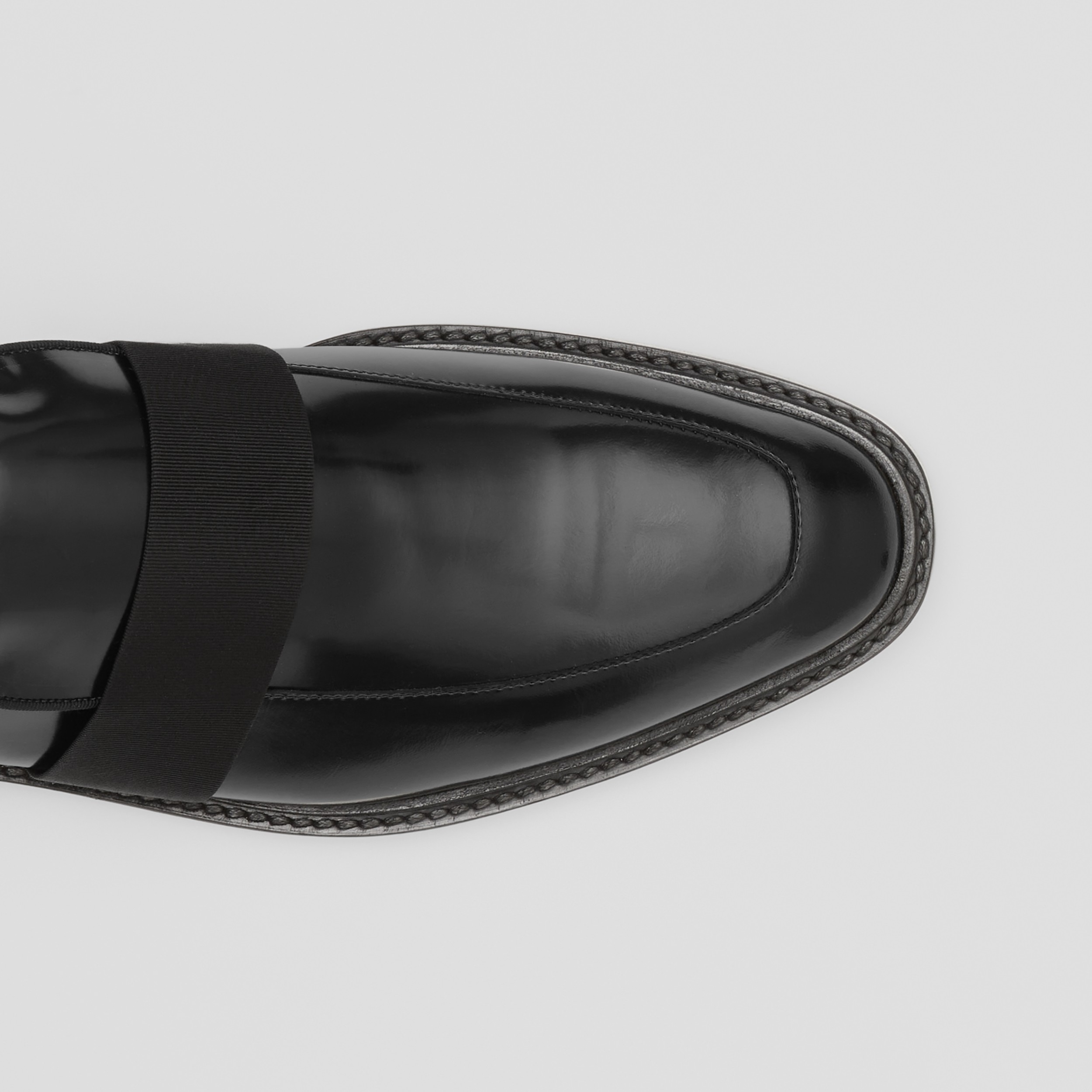 Ribbon detail Leather Loafers in Black - Men | Burberry® Official
