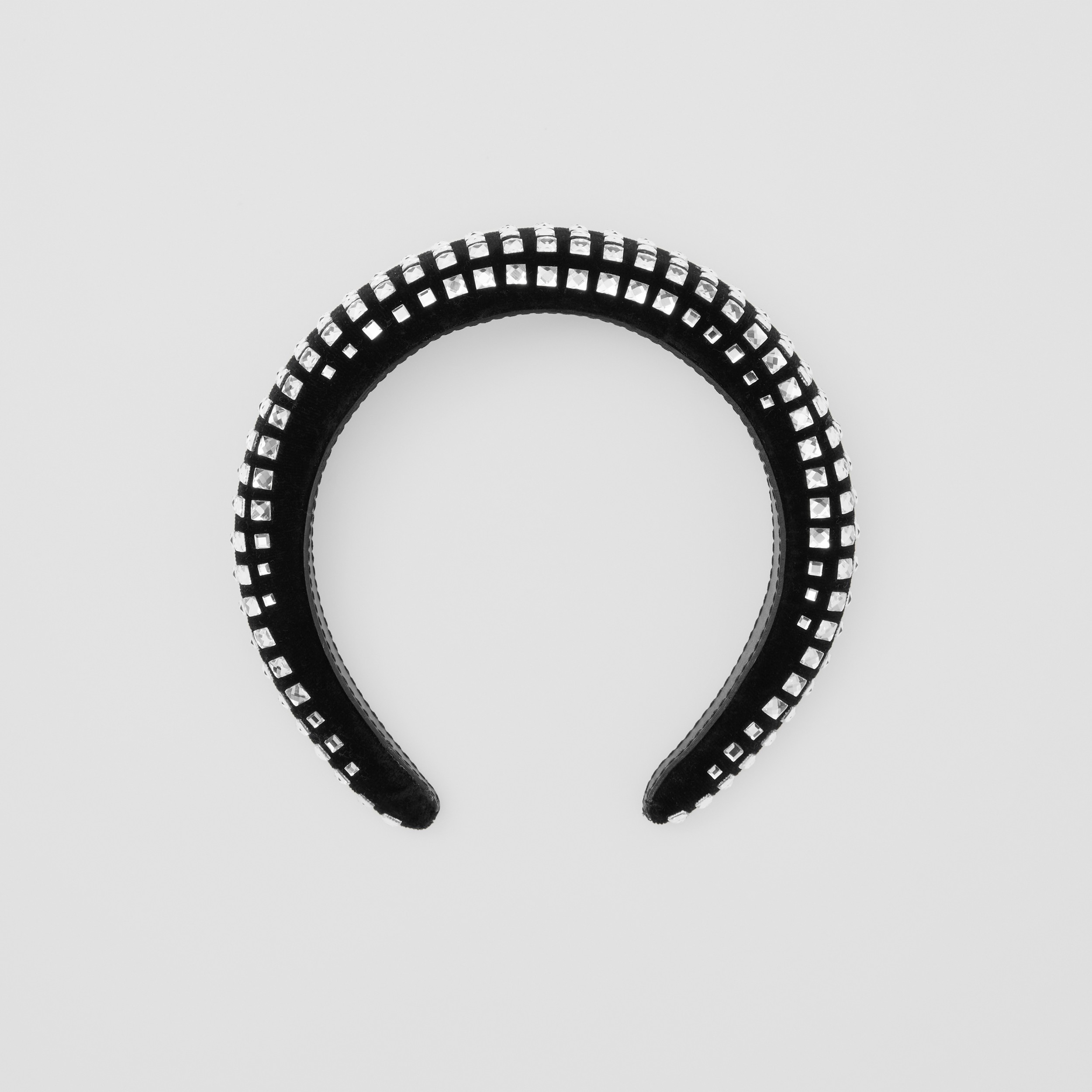 Crystal Detail Velvet Hairband in Black - Women | Burberry® Official - 1