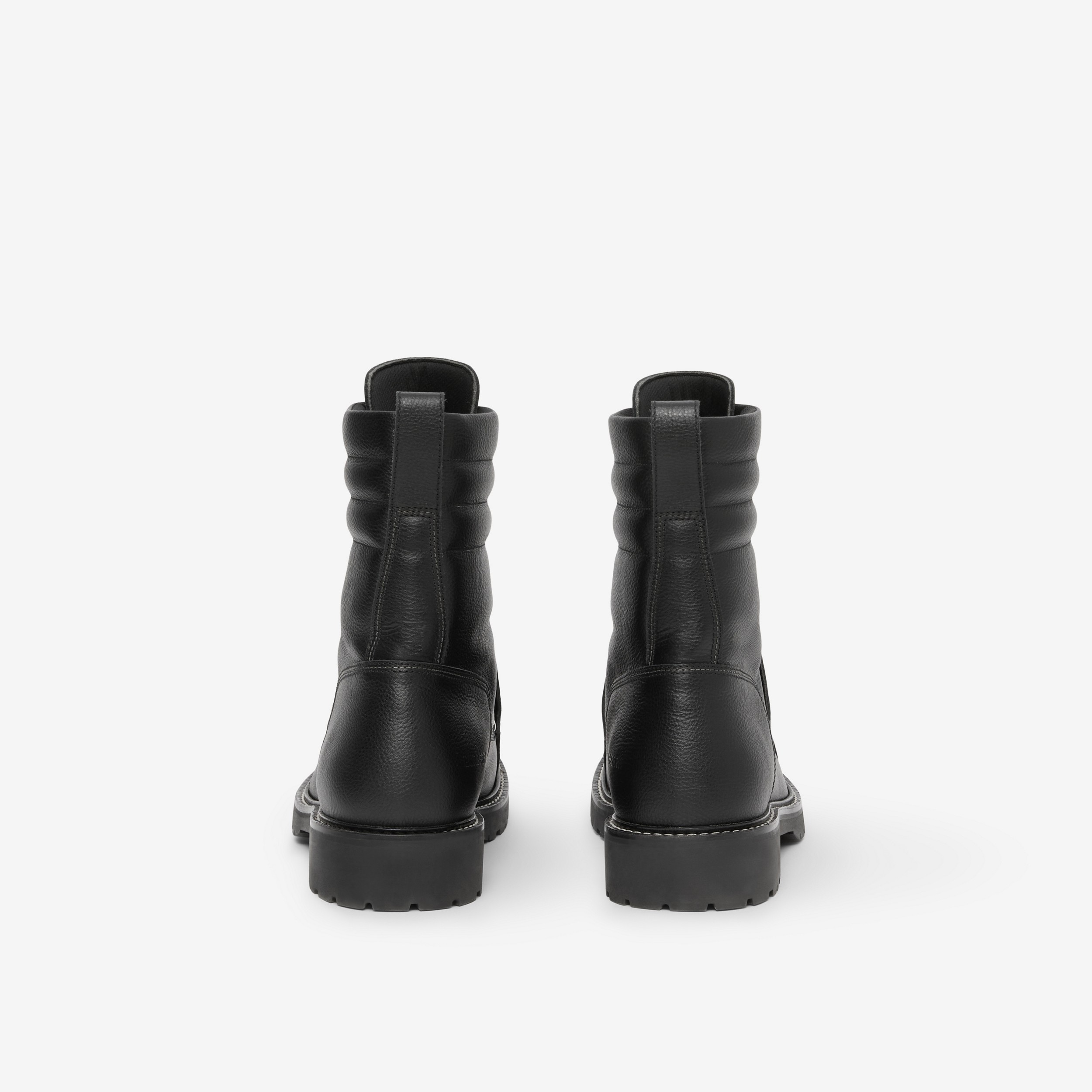 Ankle boots de couro com detalhe de aba protetora (Preto) - Homens | Burberry® oficial - 3