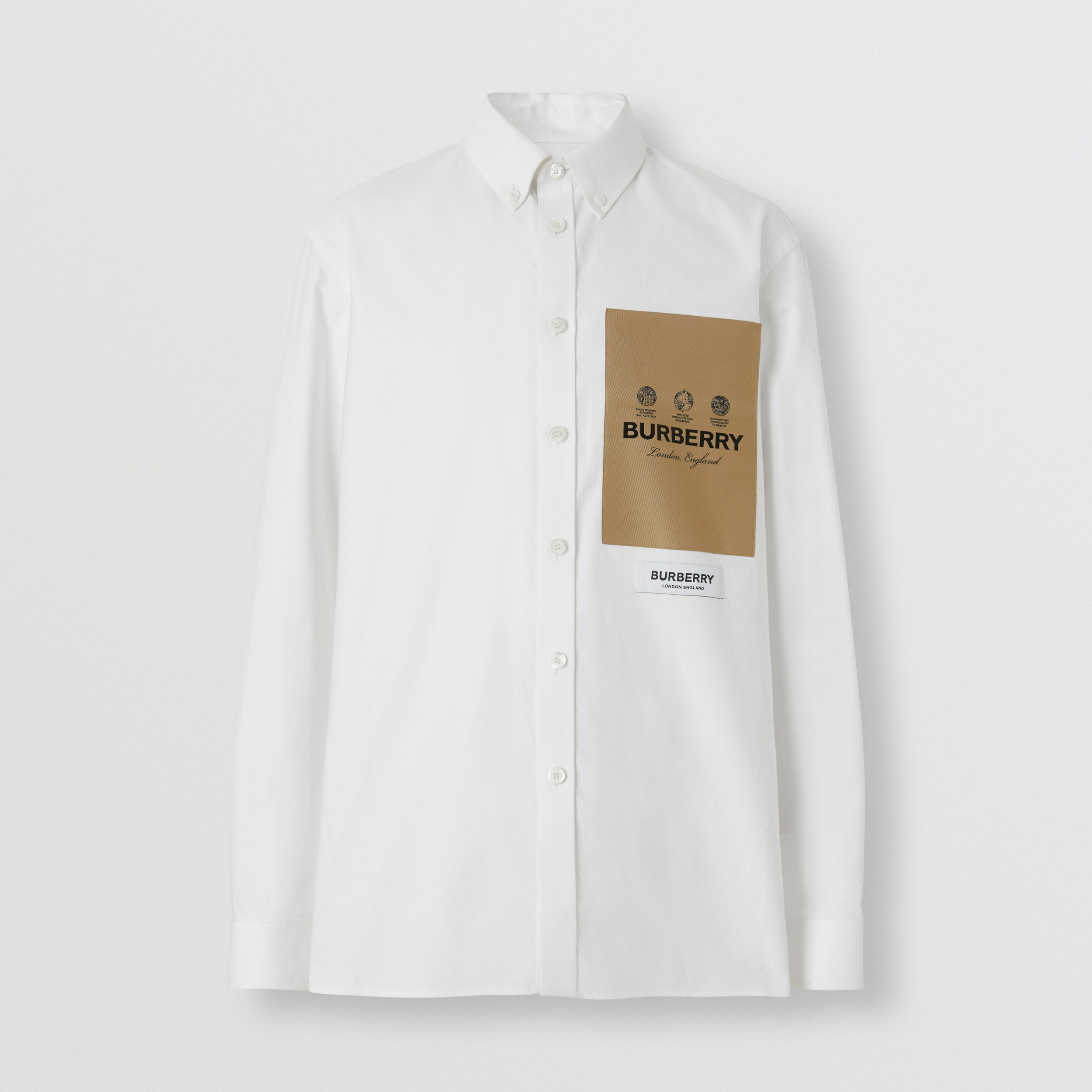 Oxford-Baumwollhemd in Oversize-Passform mit Logoapplikation (Weiß) | Burberry® - 4