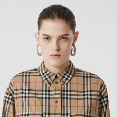 burberry vintage check oversized shirt