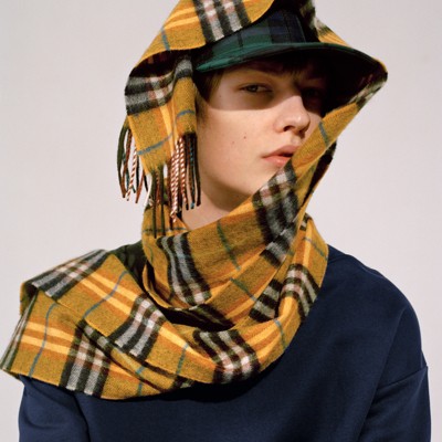 orange burberry scarf