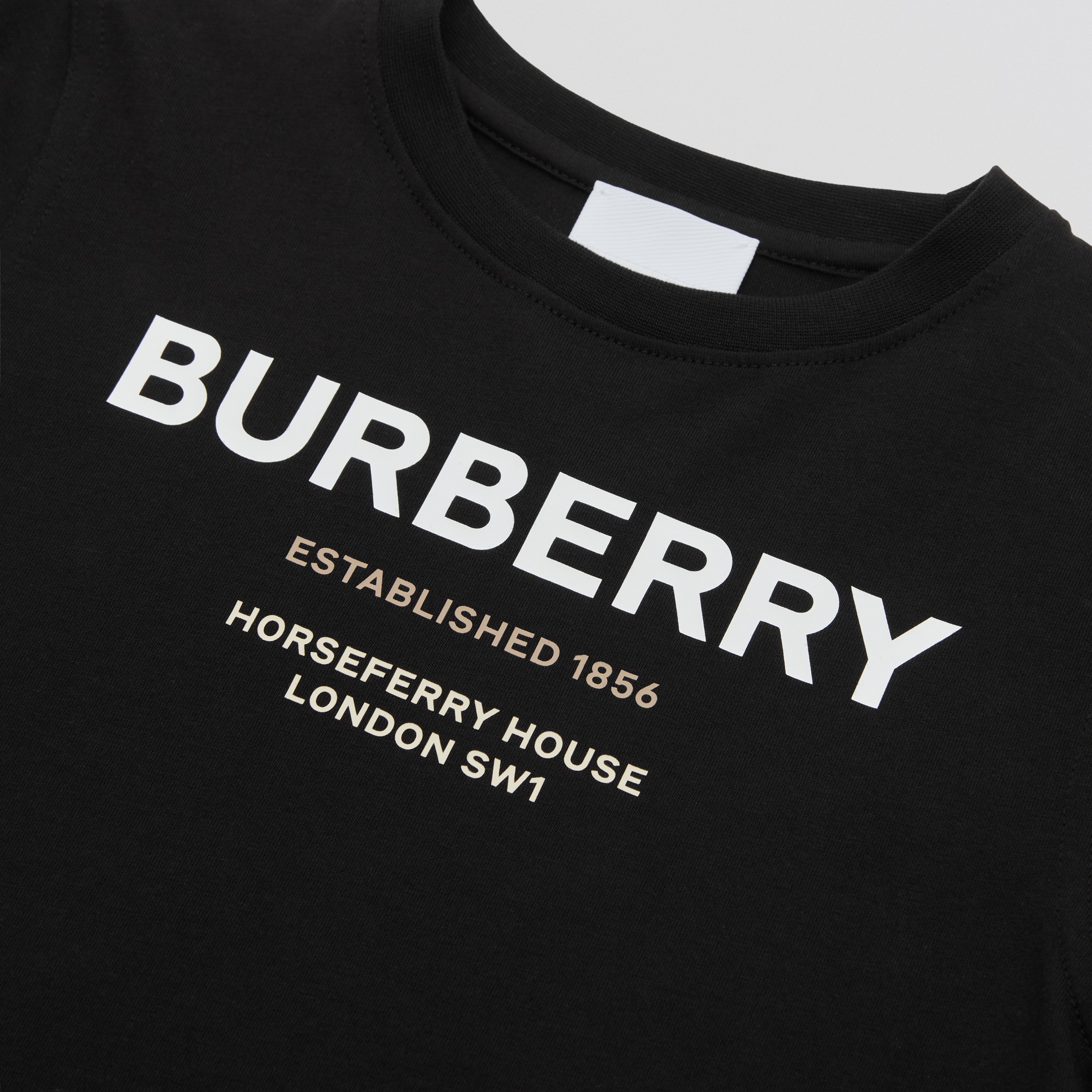 Horseferry Print Cotton T-shirt in Black | Burberry® Official - 2
