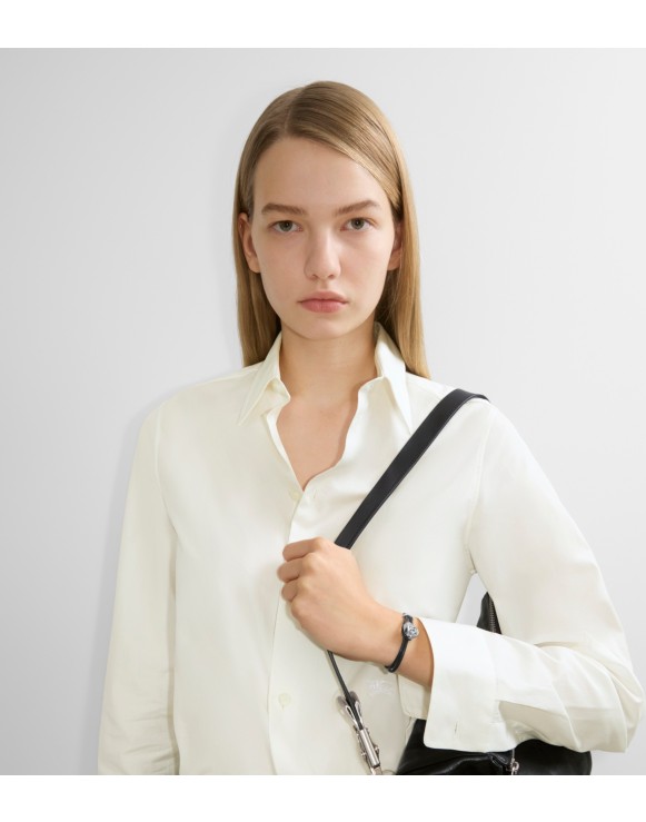 Leather B Shield Bracelet