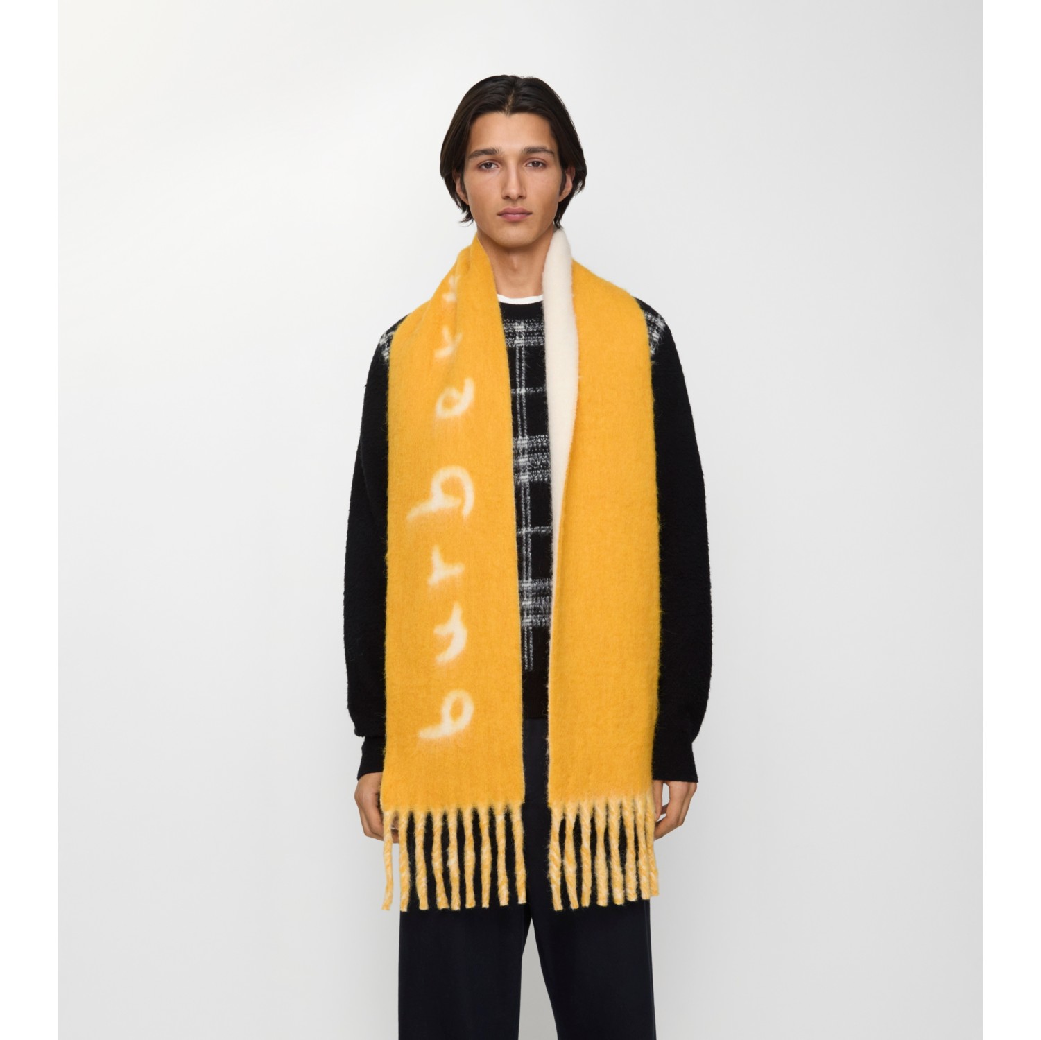Reversible Logo Alpaca Wool Blend Scarf