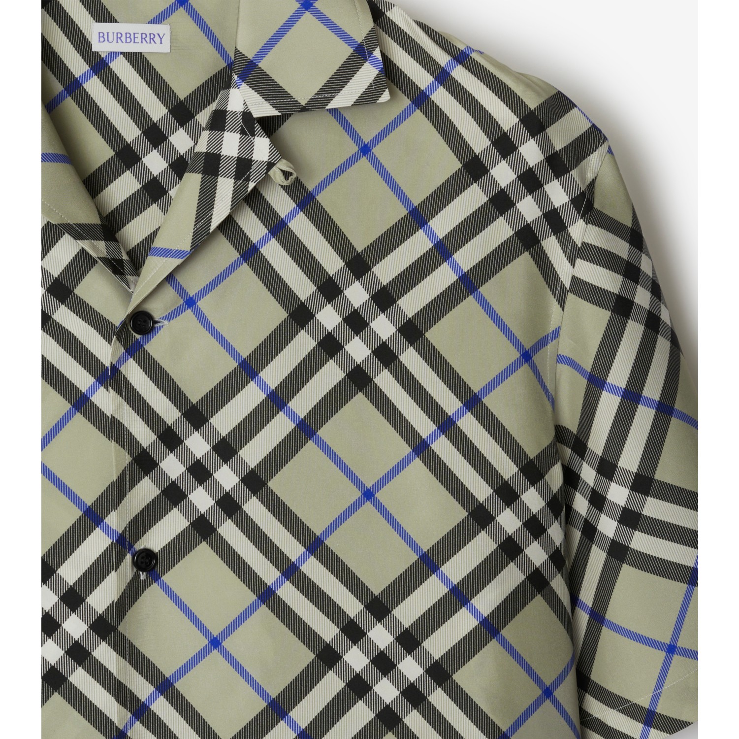 Camisa oversize de seda em Check