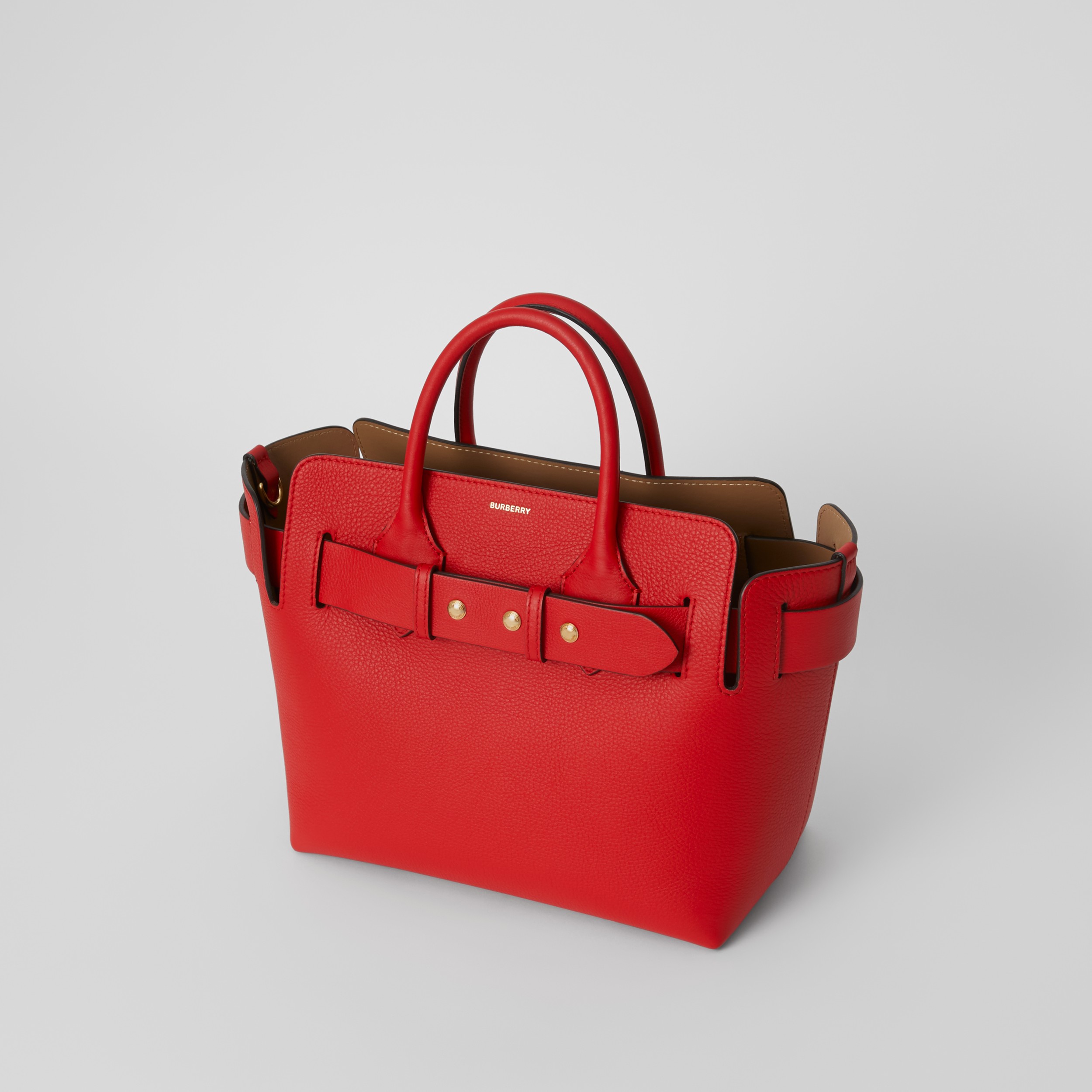 The Small Leather Triple Stud Belt Bag in Bright Military Red Women