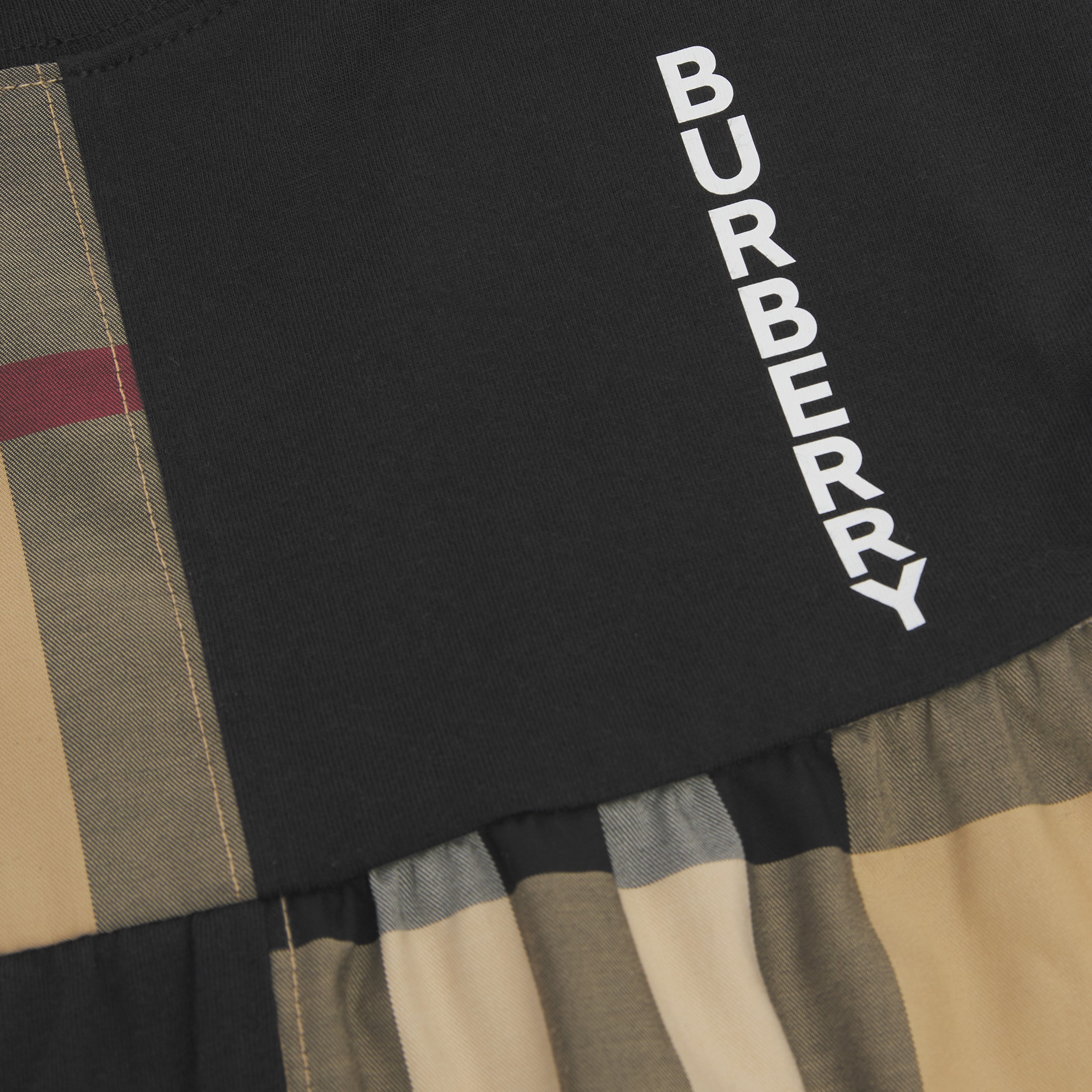 格纹裁片棉质连衣裙和灯笼短裤 (黑色) - 儿童 | Burberry® 博柏利官网 - 2