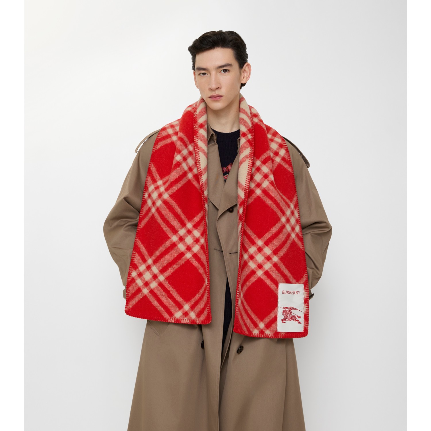 Wollschal mit Karomuster