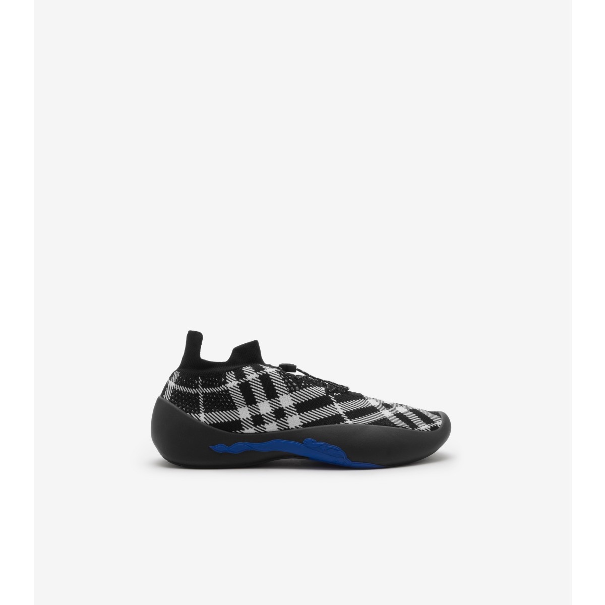 Shop Burberry Check Knit Neptune Sneakers In Eclipse