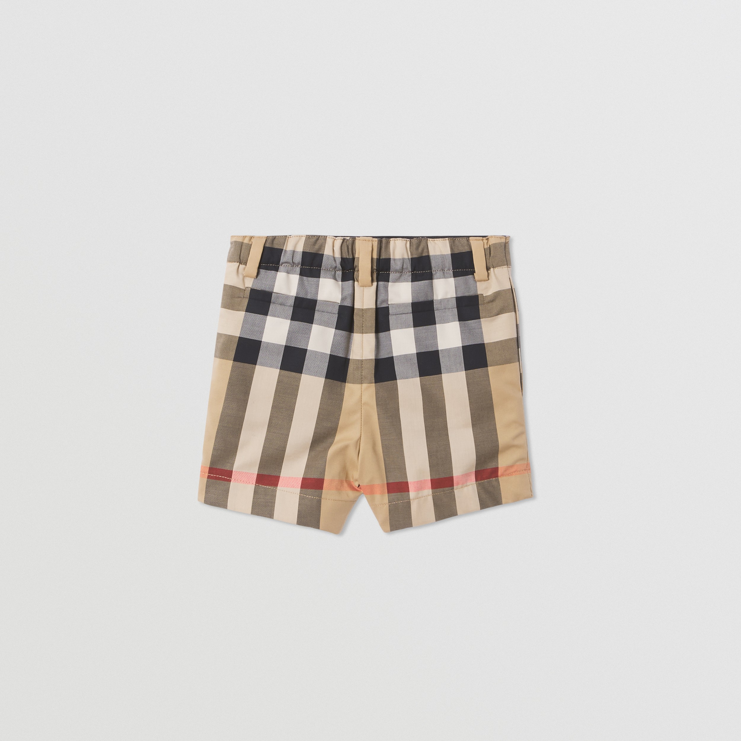 Check Stretch Cotton Tailored Shorts in Archive Beige - Children | Burberry® Official - 4