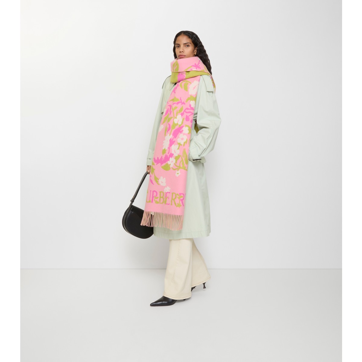  Floral Wide EKD Cashmere Scarf