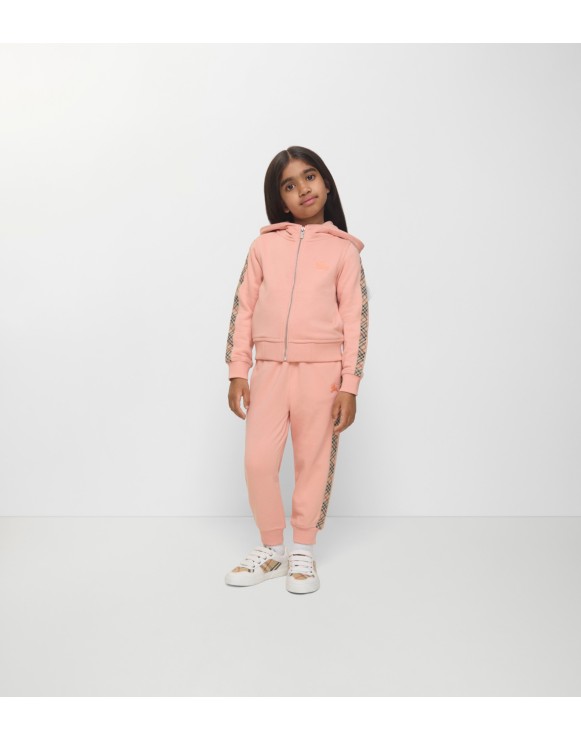 Hoodie zippé en coton avec Check