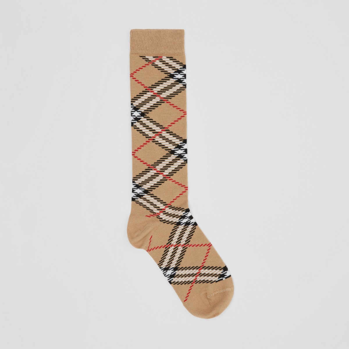 Burberry Childrens Check Cotton Blend Socks In Archive Beige