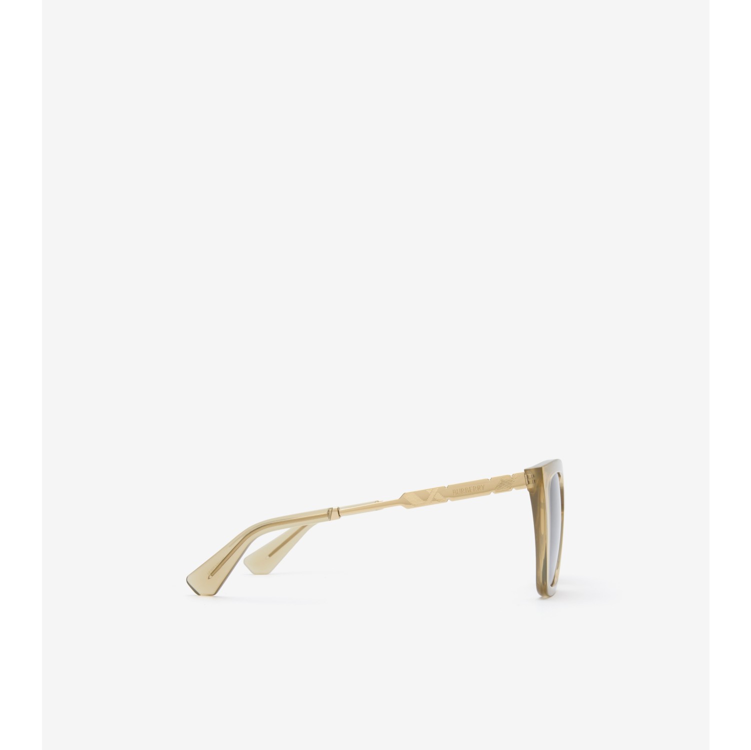 Eckige Sonnenbrille mit Check-Gravur