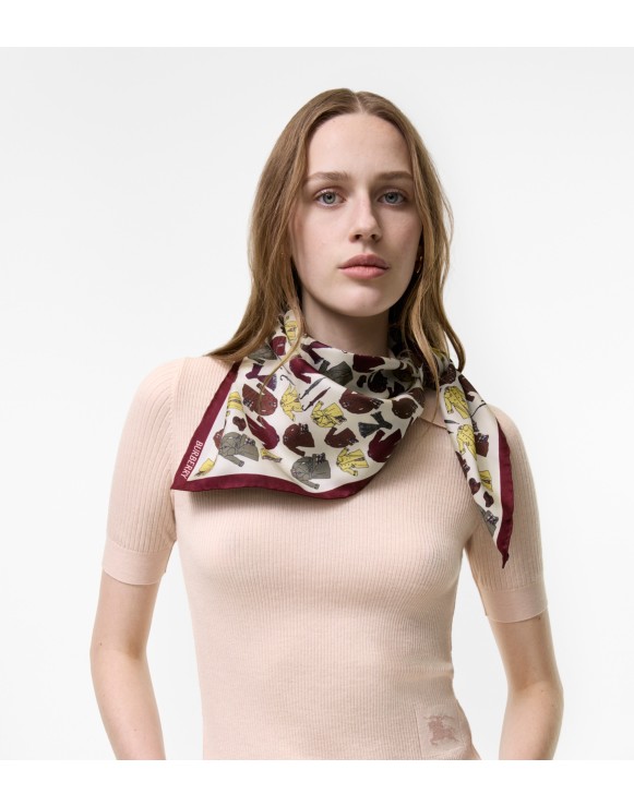 ウィメンズ シルク、ウール、カシミアスカーフ | Burberry® 公式サイト