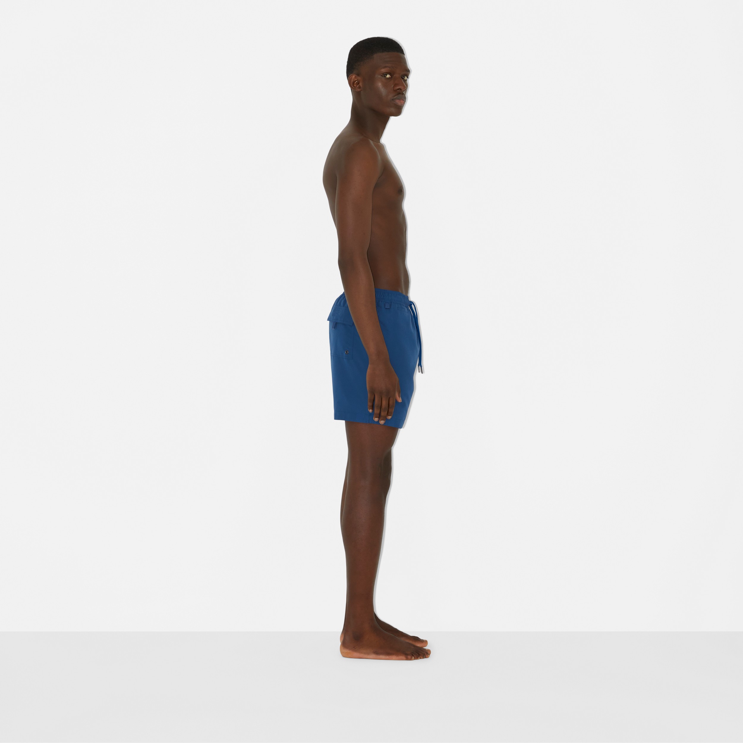 Logo Print Drawcord Swim Shorts in Rich Navy - Men | Burberry® Official - 3