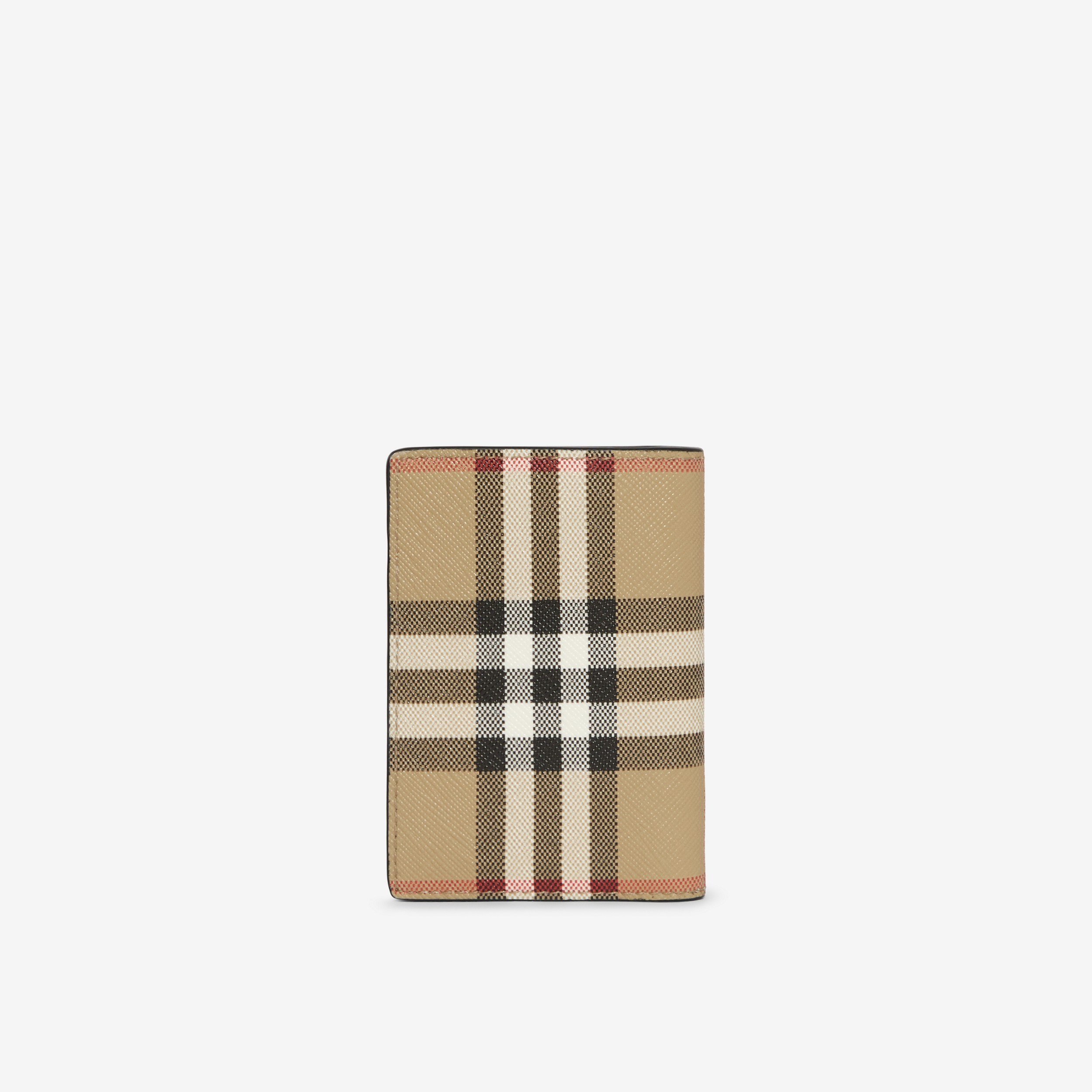 Vintage Check and Leather Folding Card Case in Archive Beige - Men | Burberry® Official - 4
