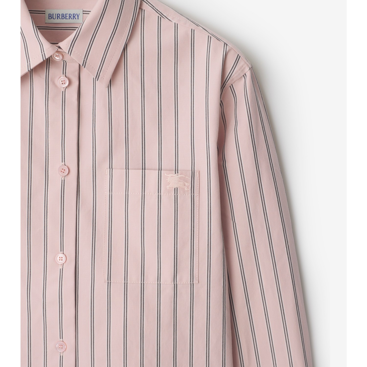 Regular Fit Striped Cotton Canvas Shirt in Bouquet - Women | Burberry® Official