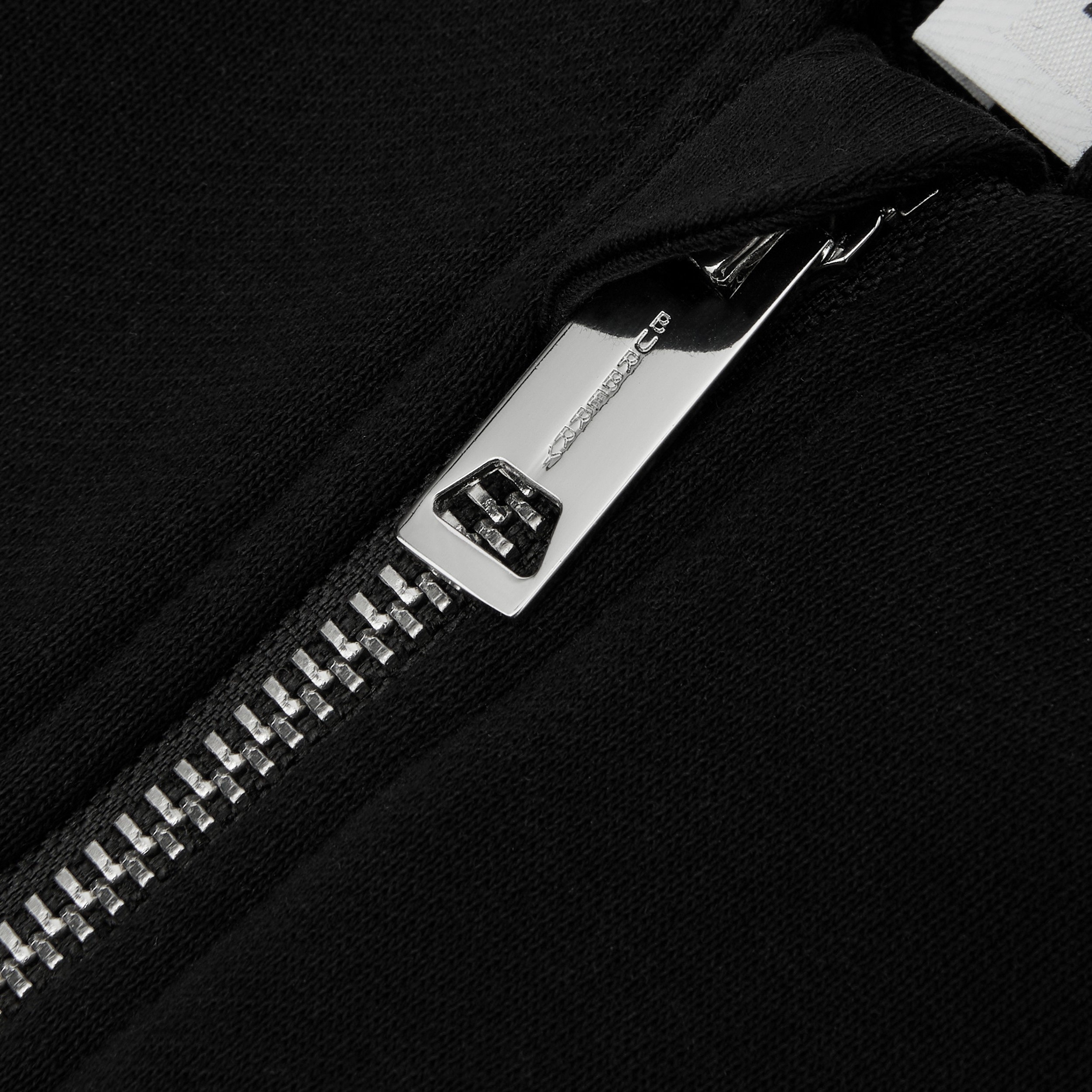Vintage Check Panel Cotton Hooded Top in Black | Burberry® Official - 2