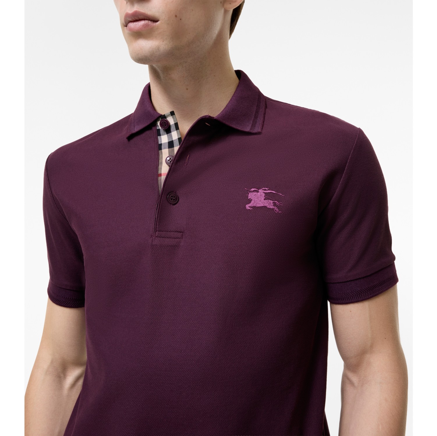 Cotton Polo Shirt in Pansy purple - Men | Burberry® Official