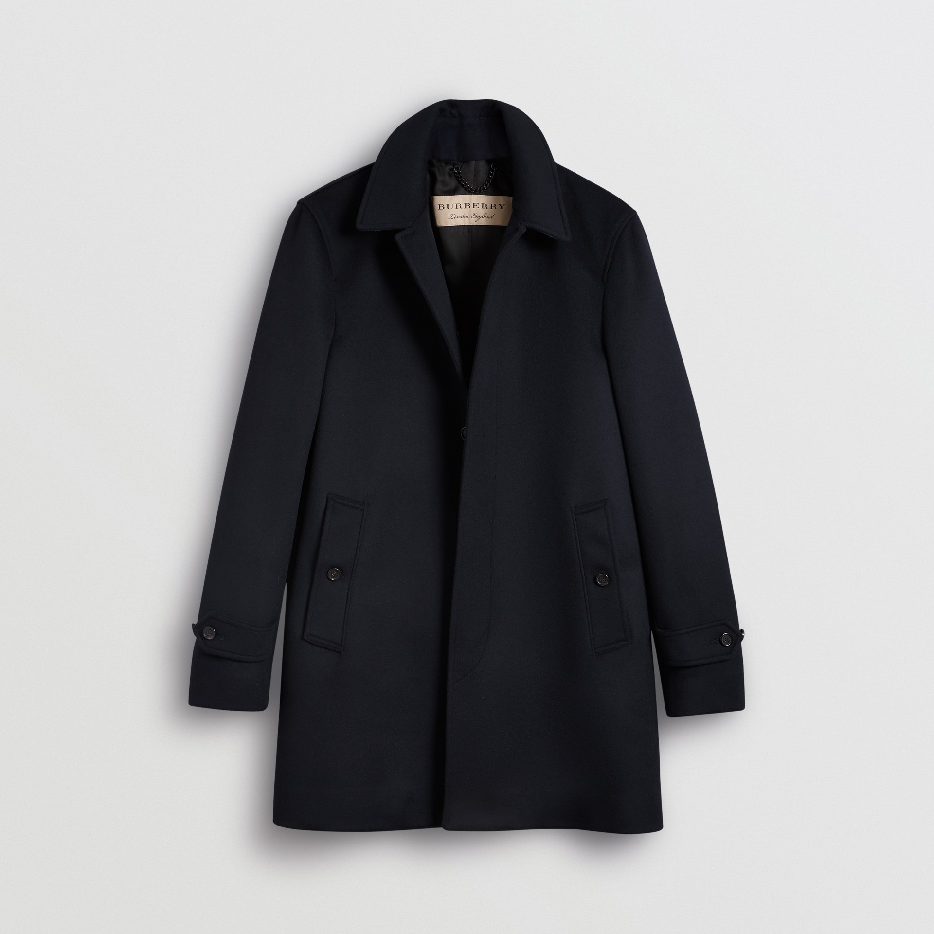 Abrigo tres cuartos en lana y cachemir (Azul Marino) - Hombre | Burberry Abrigo tres cuartos en lana y cachemir (Azul Marino) - Hombre | Burberry
