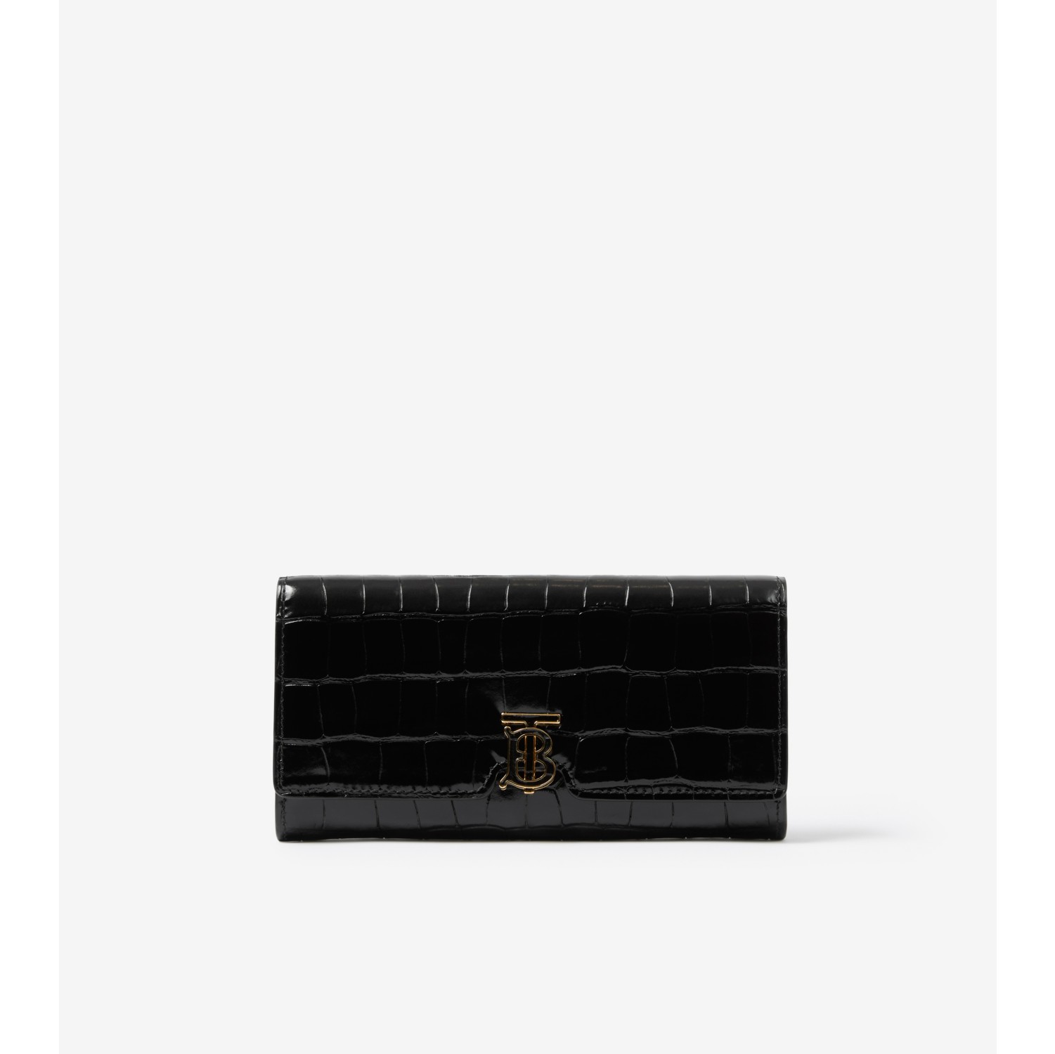 Embossed Leather TB Continental Wallet in Black - Women | Burberry® Official