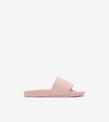 Logo Slides in Candy pink/dove beige - Women | Burberry® Official