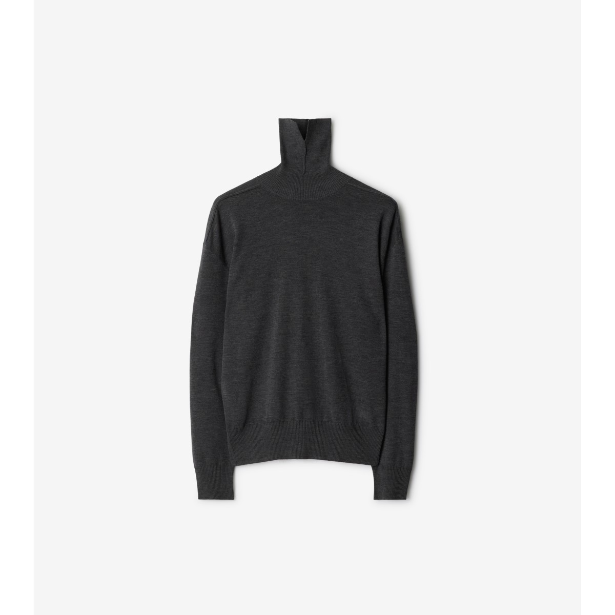 Shop Burberry Wool Sweater In Mid Grey