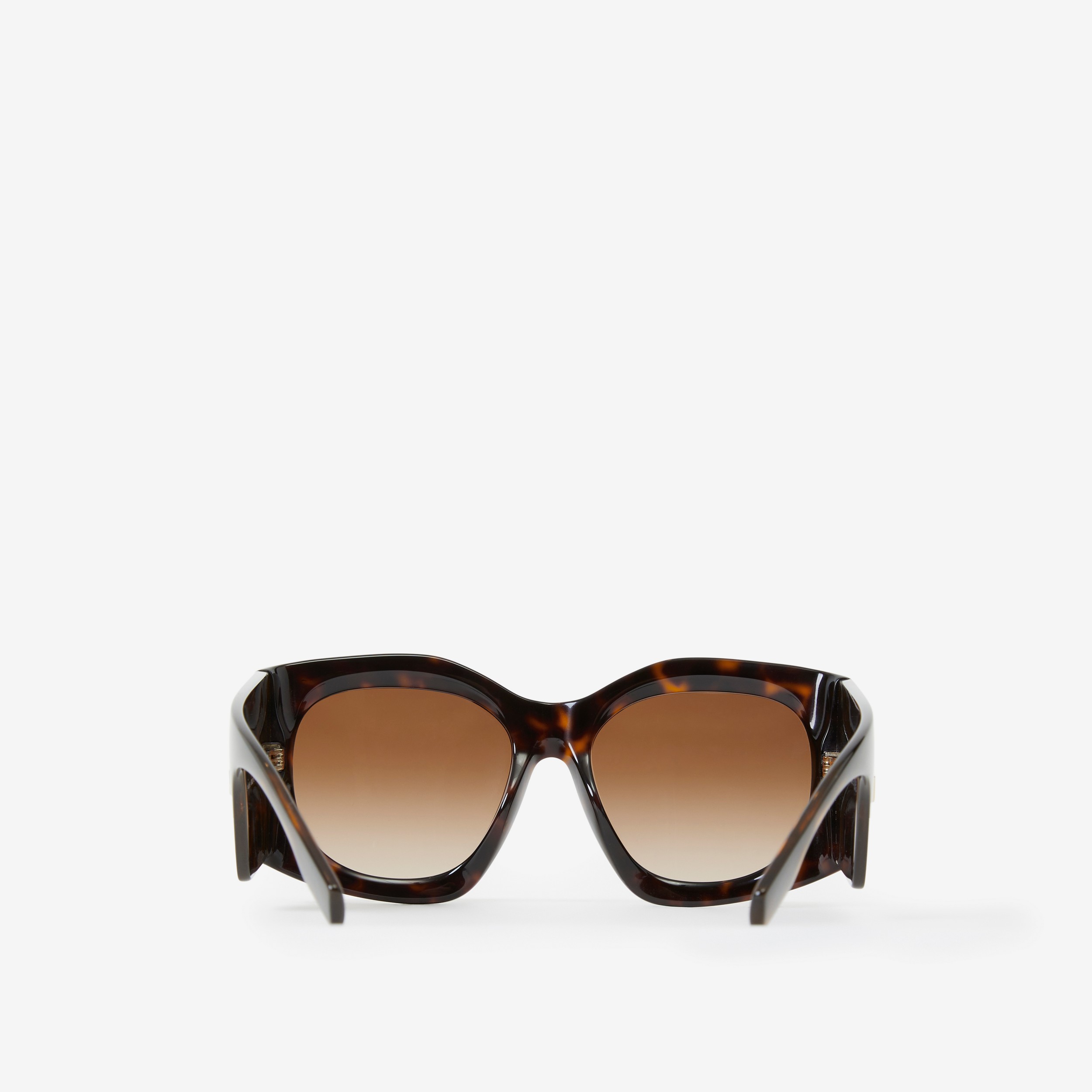 Óculos de sol com armação oversize geométrica (Casco  Tartaruga) - Mulheres | Burberry® oficial - 3