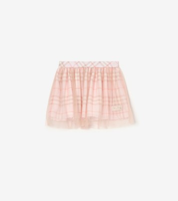 チェック シルクスカート (ローズクォーツ) | Burberry®公式サイト