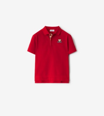 Cotton Polo Shirt in Poppy red | Burberry® Official