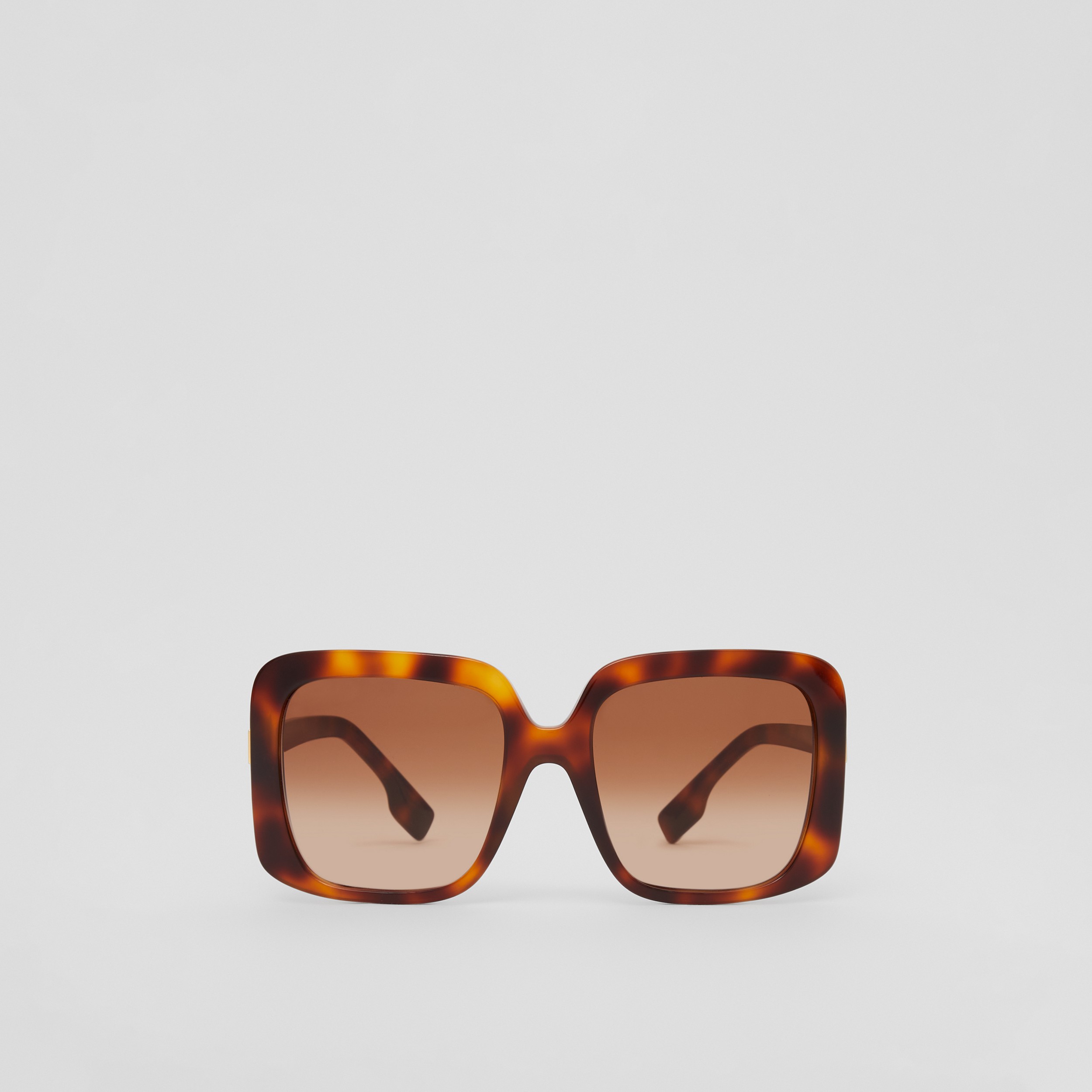 Óculos de sol com armação quadrada e detalhe de ferragens (Casco  Tartaruga Intenso) - Mulheres | Burberry® oficial - 1