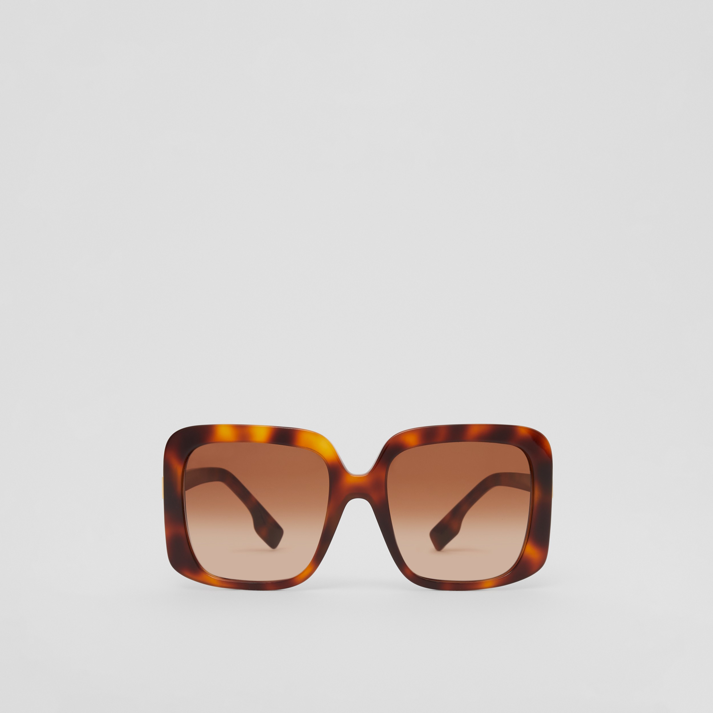 Hardware Detail Square Frame Sunglasses in Bright Tortoiseshell - Women | Burberry® Official - 1