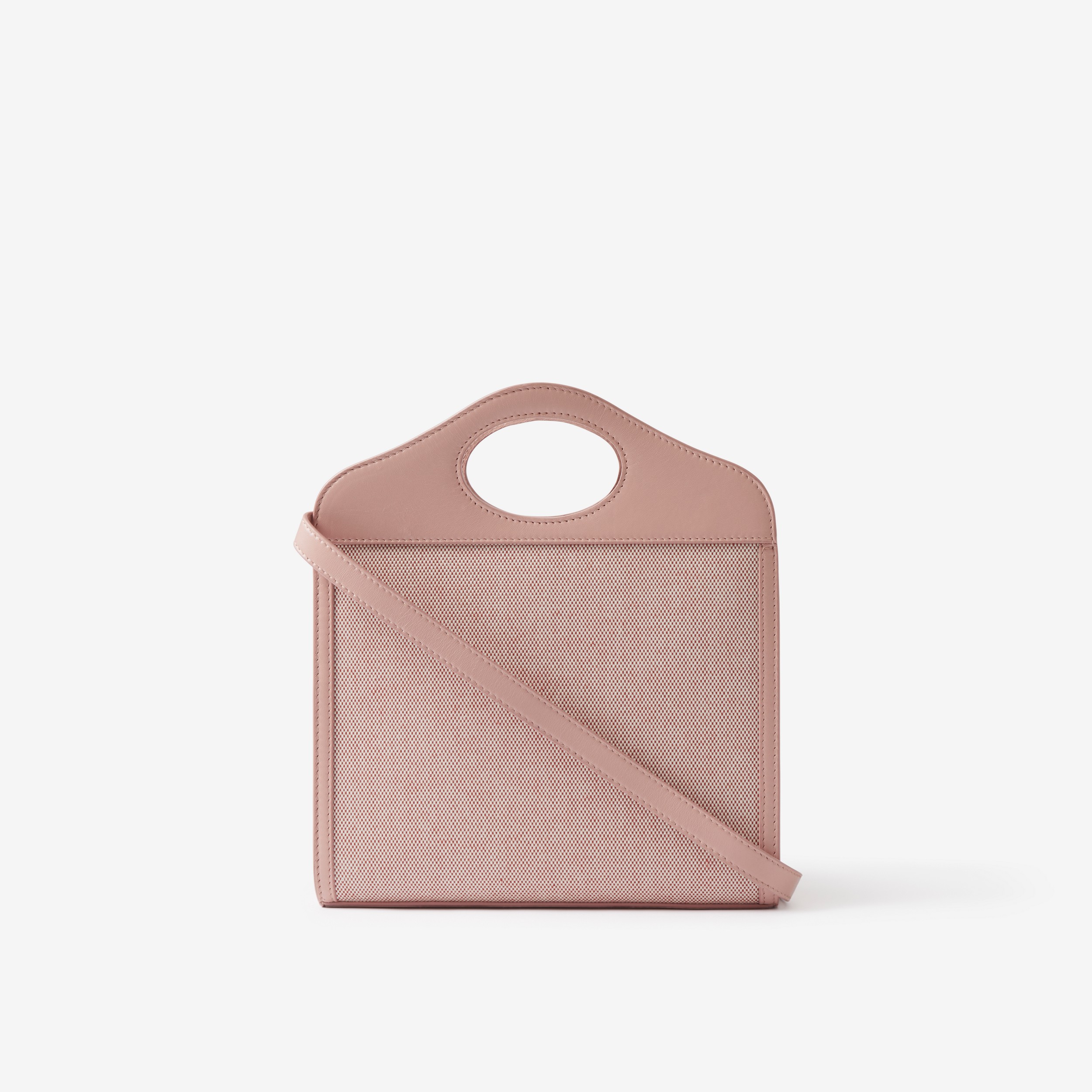 Mini sac Pocket en toile de coton et cuir (Rouge Vif/rose Mat) - Femme | Site officiel Burberry® - 3
