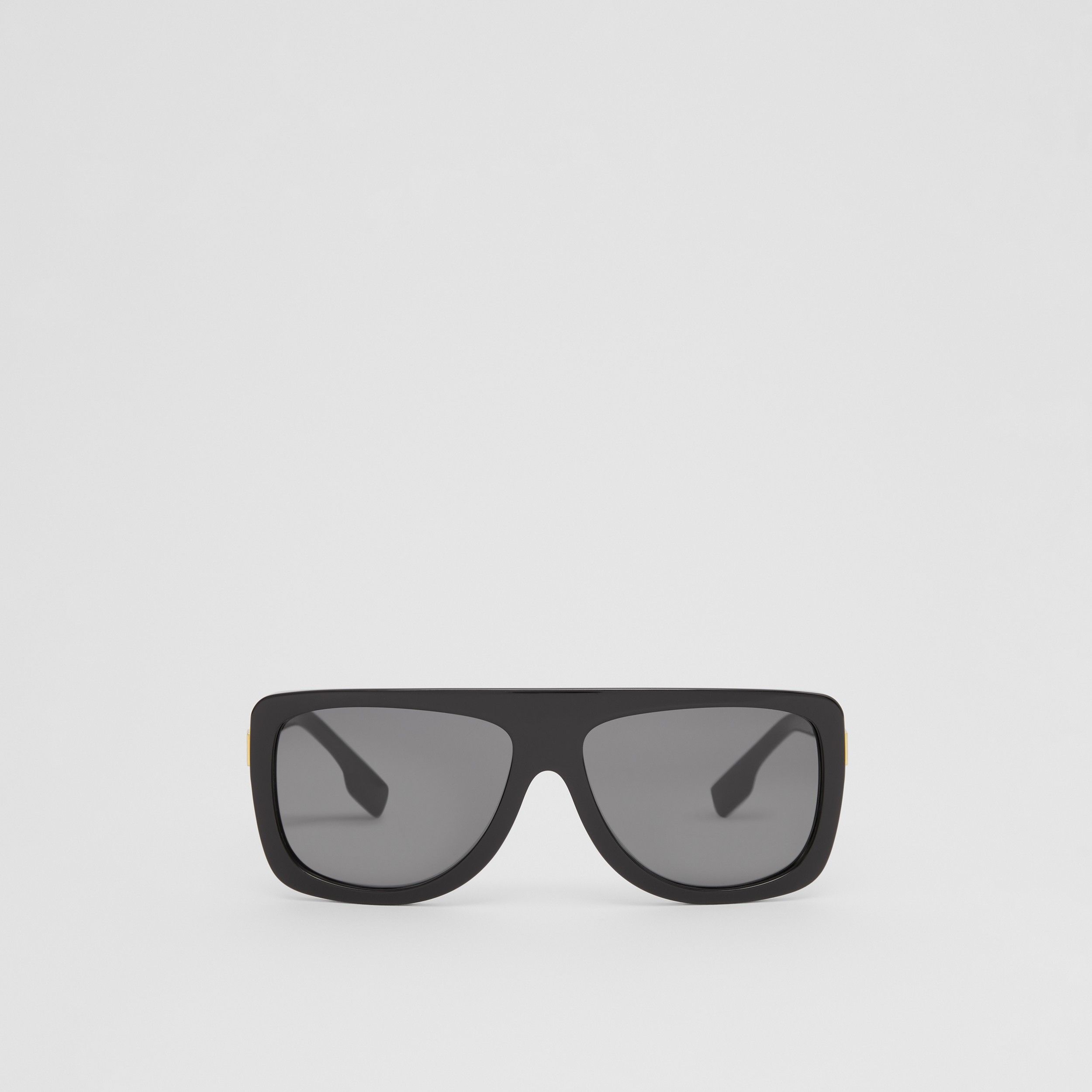 Sonnenbrille mit eckigem Gestell und Metallbeschlag (Schwarz) - Damen | Burberry® - 1