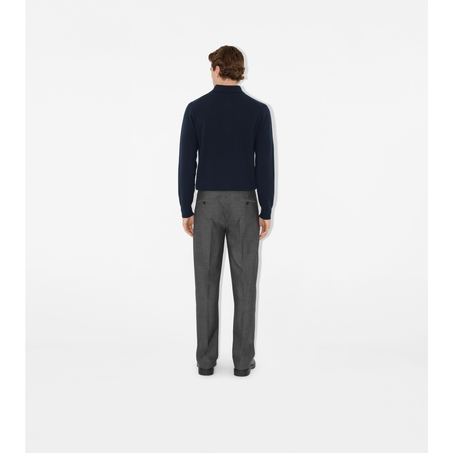 Long-sleeve Cashmere Blend Polo Shirt