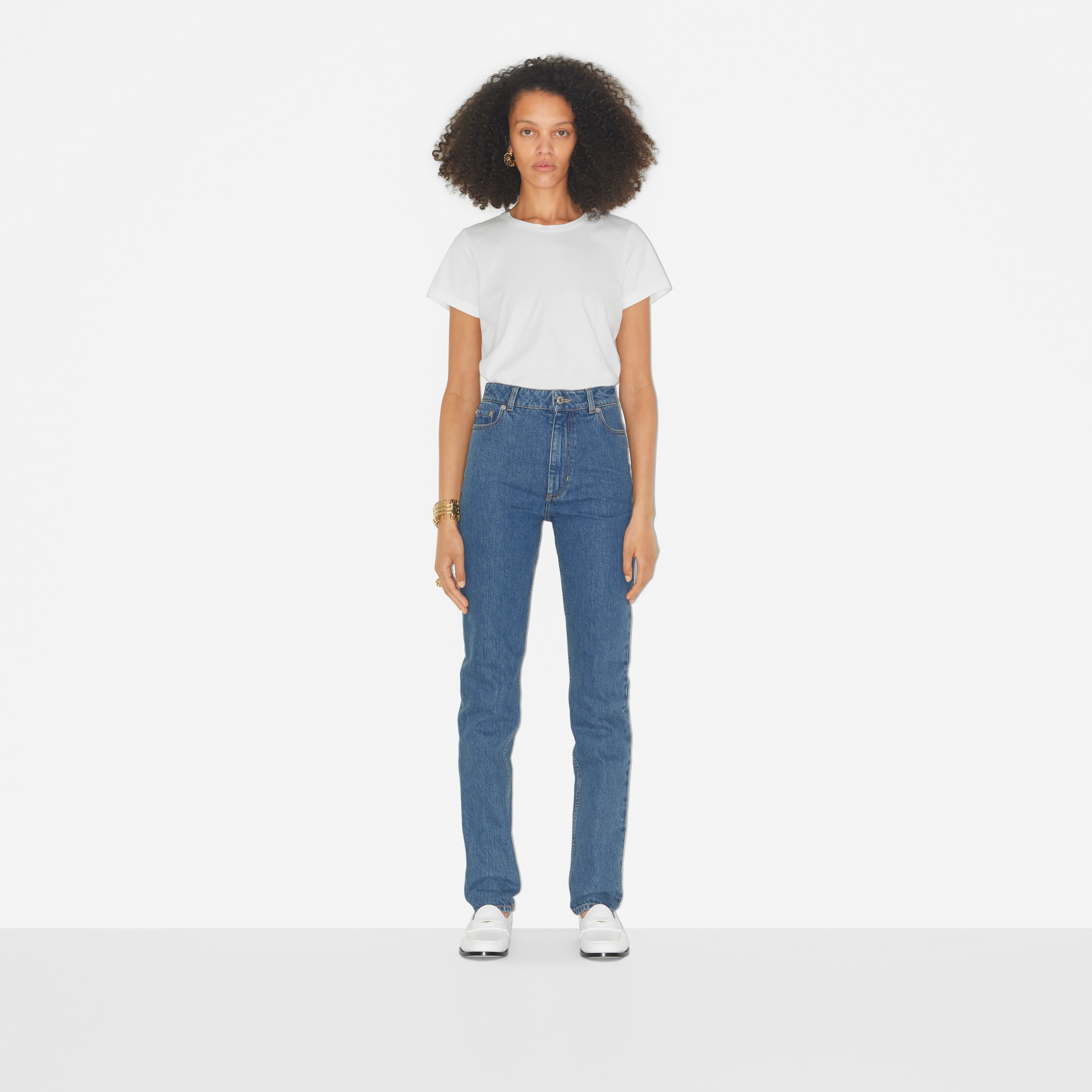 Calças jeans com corte slim (Azul Clássico) - Mulheres | Burberry® oficial - 2